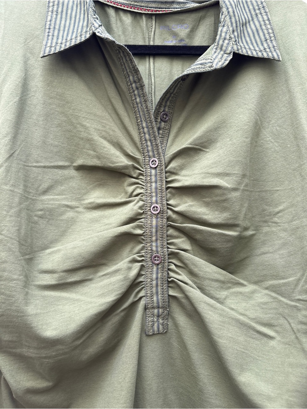 Green Ruched Polo Tank - Picture 5 of 7